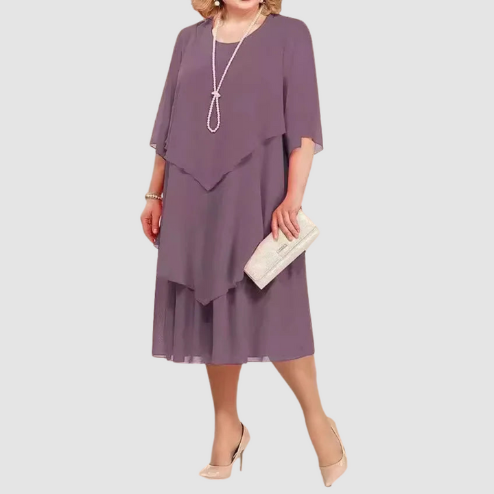 Elyce -  Elegant Chiffon Midi Dress