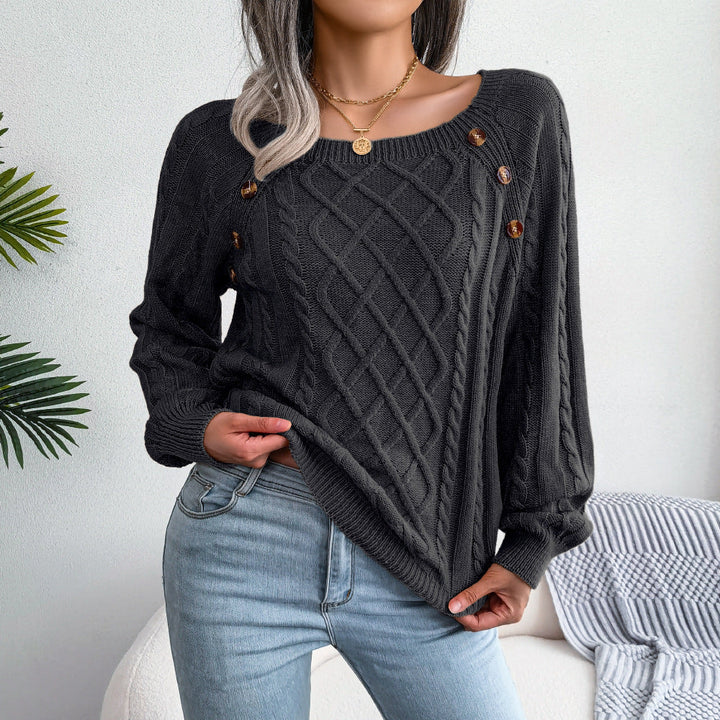 Judith - Shoulder-Button Cable Sweater