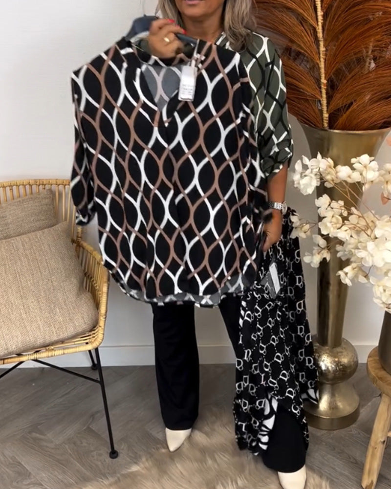 Alyce – Casual Long-Sleeve Blouse with Pattern