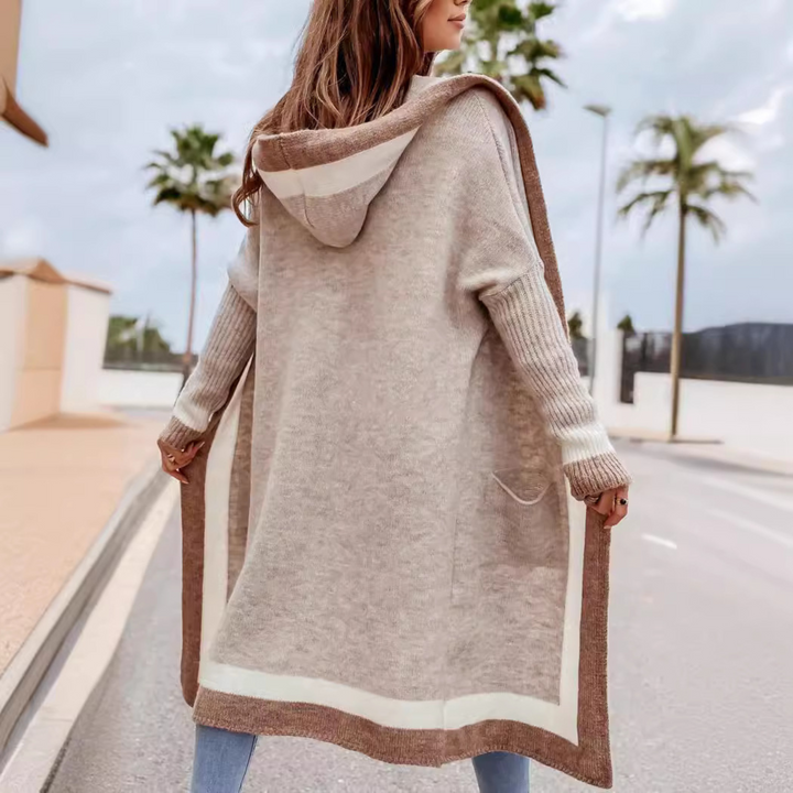 Platina – Cozy Open-Front Hooded Cardigan