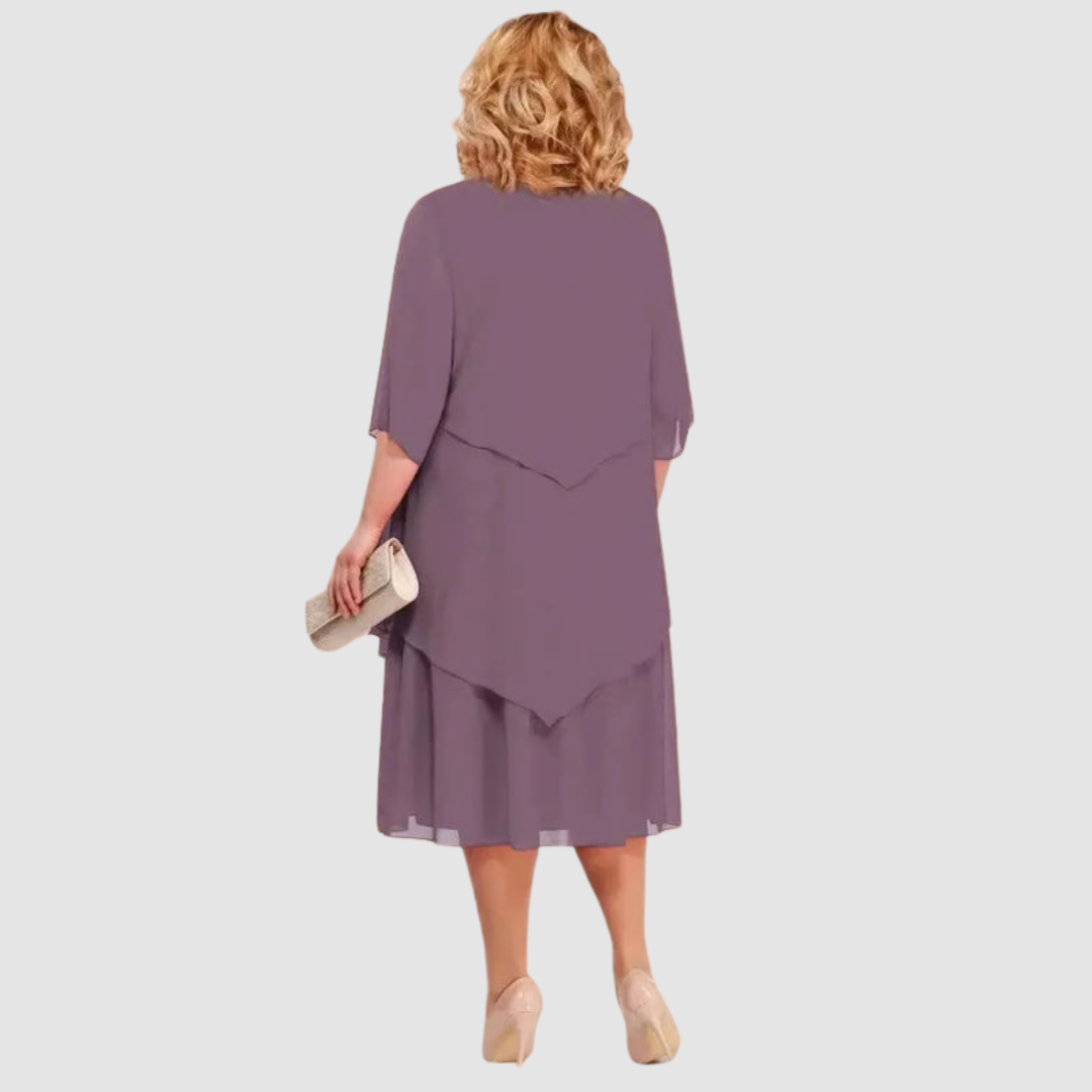 Elyce -  Elegant Chiffon Midi Dress