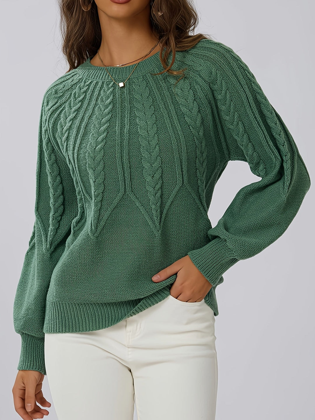 Harper – Cable Knit Crew Neck Sweater