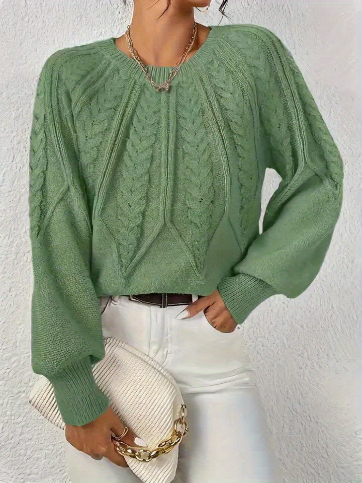 Harper – Cable Knit Crew Neck Sweater