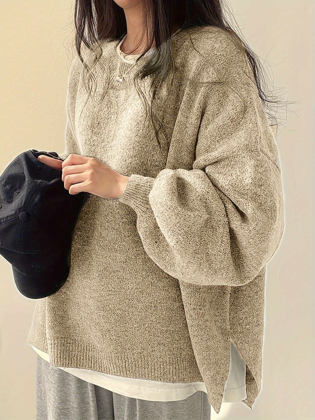 Enisa - Crew Neck Long Sleeve Sweater