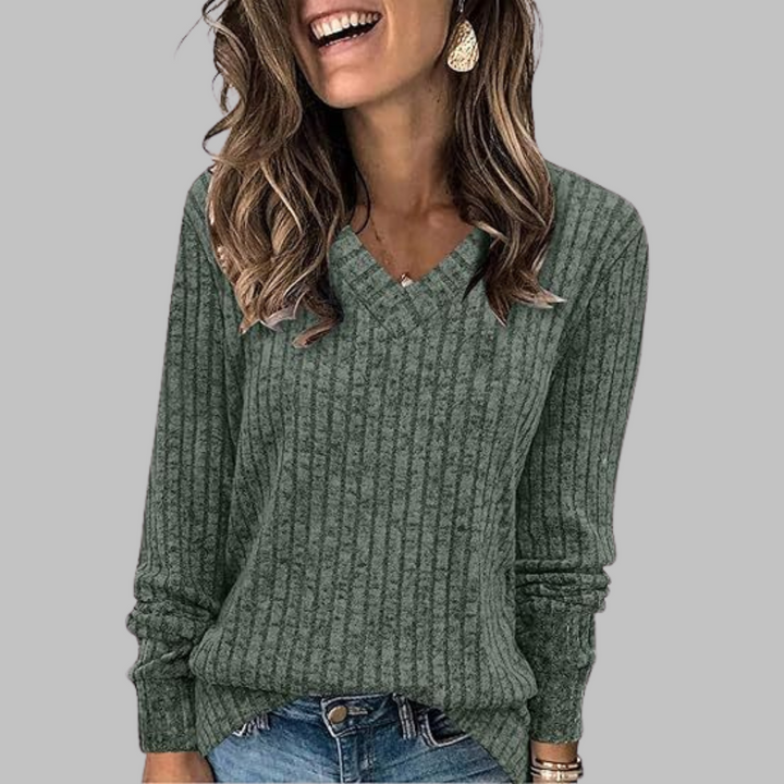Maribel – Timeless V-Neck Long Sleeve Top