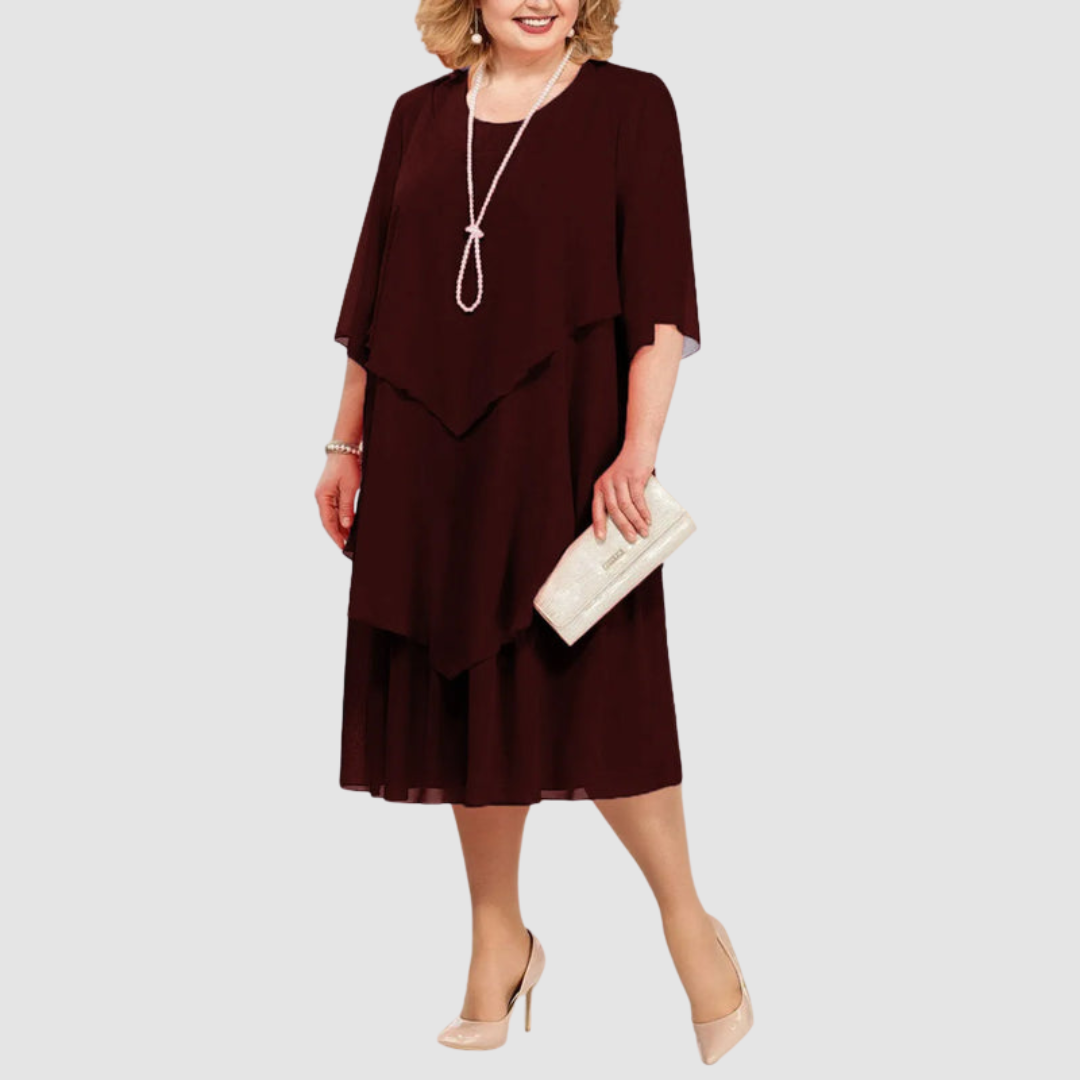 Elyce -  Elegant Chiffon Midi Dress
