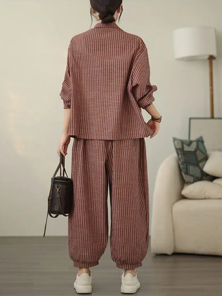 Jasmin - Chic Pinstripe Co-ord Set