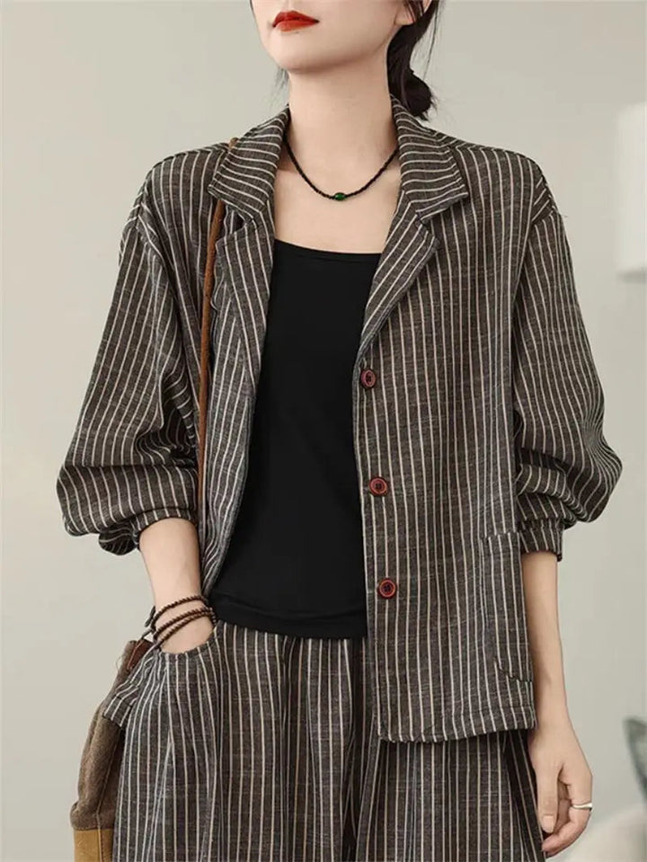 Jasmin - Chic Pinstripe Co-ord Set