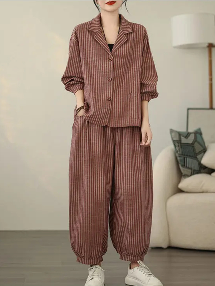 Jasmin - Chic Pinstripe Co-ord Set