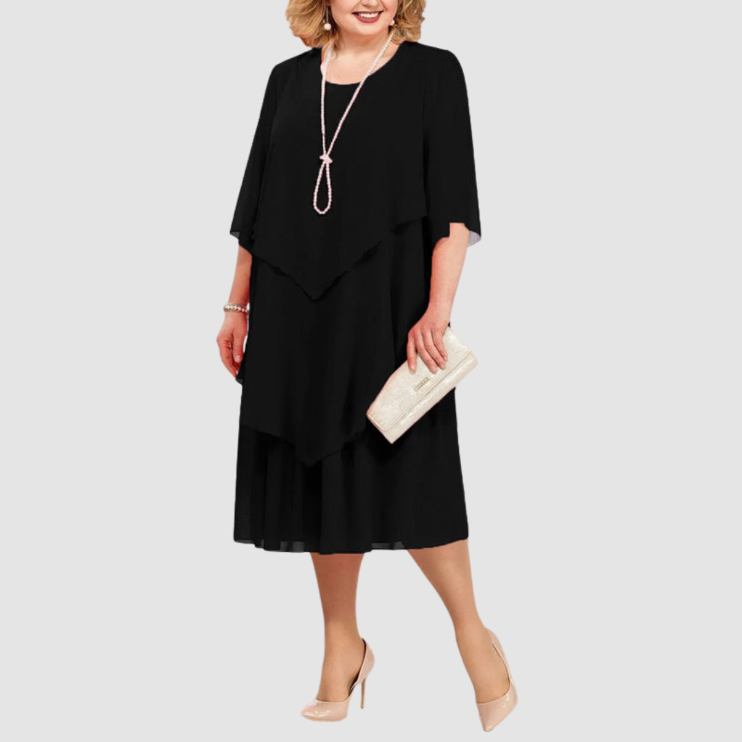 Elyce -  Elegant Chiffon Midi Dress