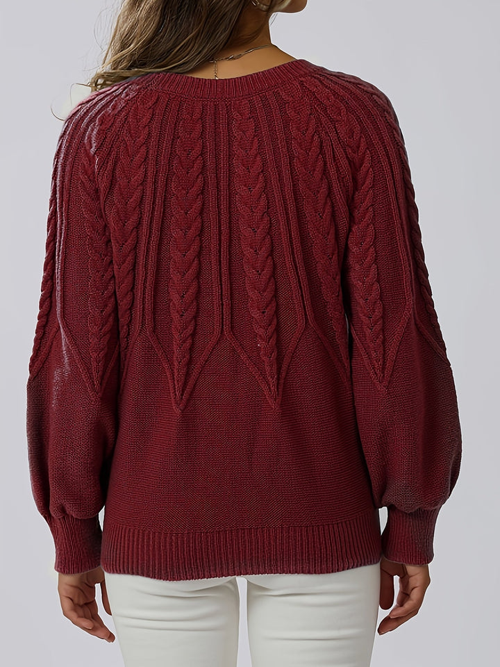 Harper – Cable Knit Crew Neck Sweater