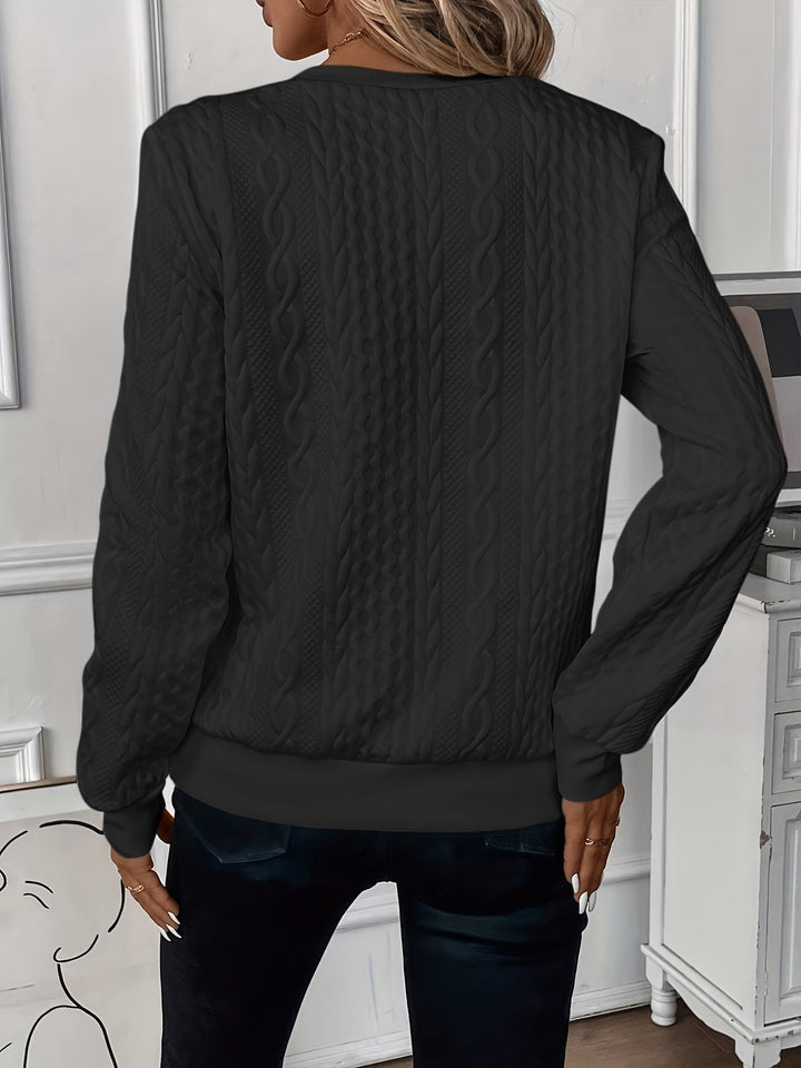 Elaine - Zip-Neck Cable Sweater