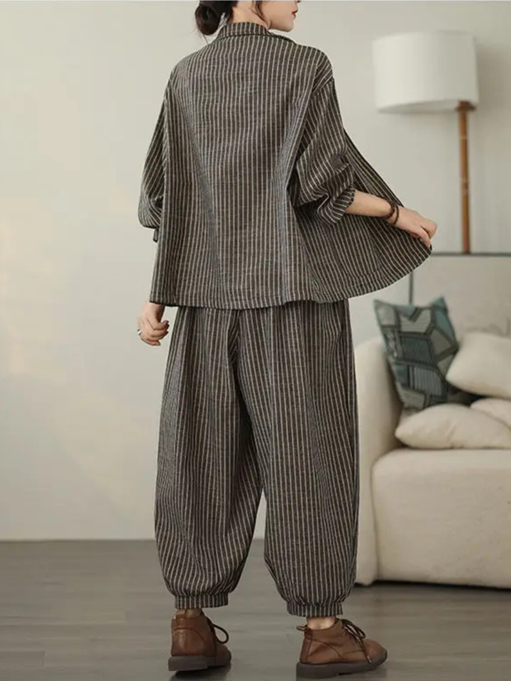 Jasmin - Chic Pinstripe Co-ord Set