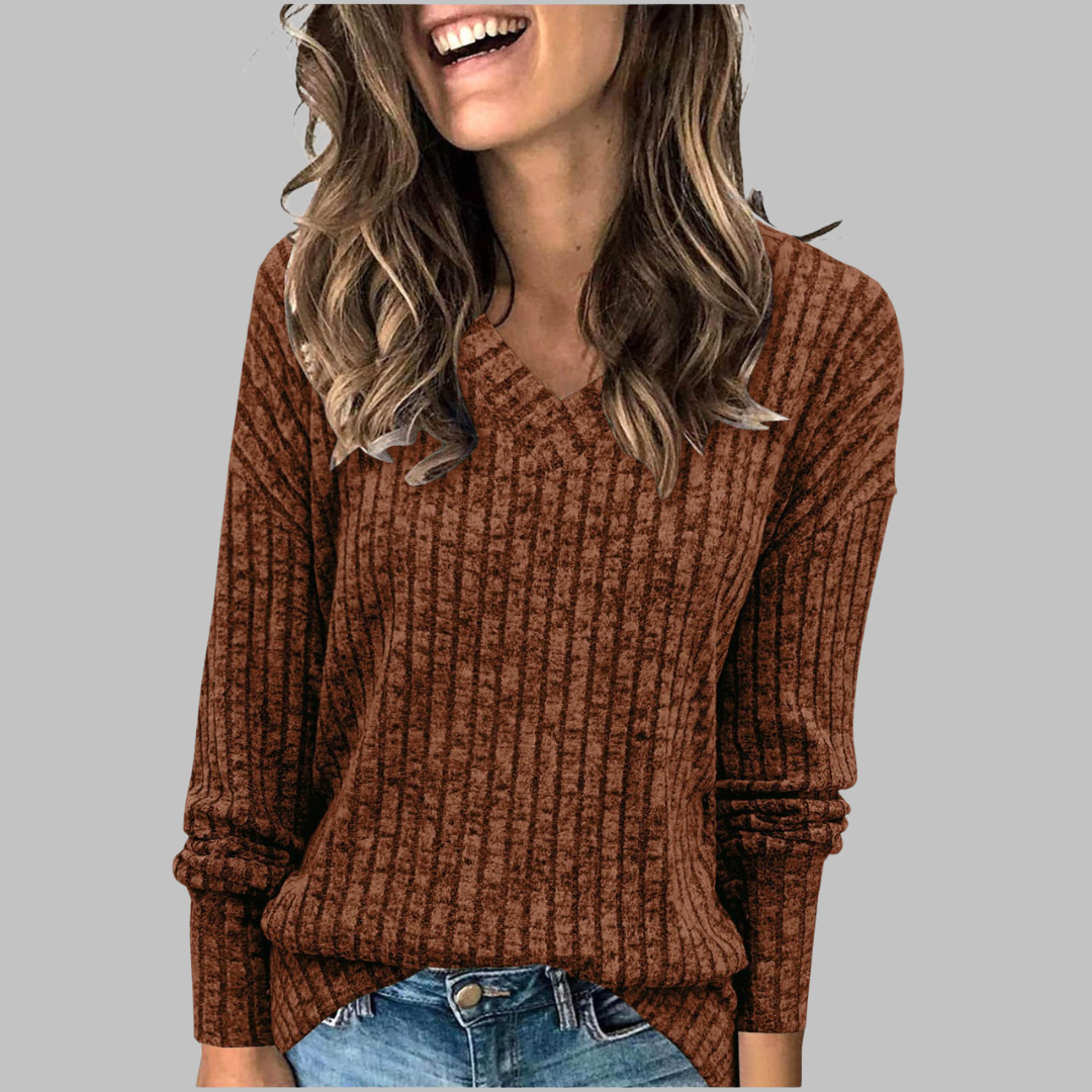 Maribel – Timeless V-Neck Long Sleeve Top
