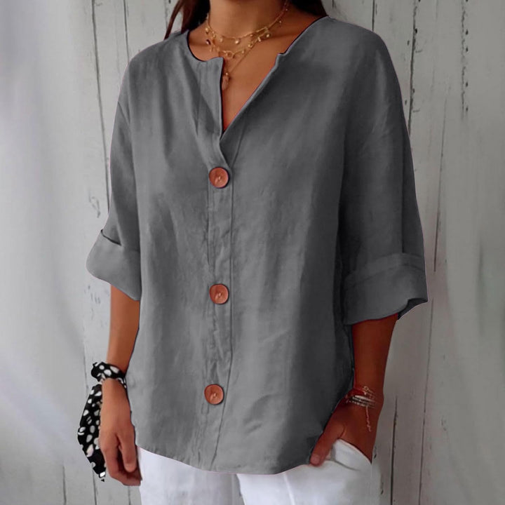 Romina – Airy and Comfortable Cotton-Linen Shirt with Buttons