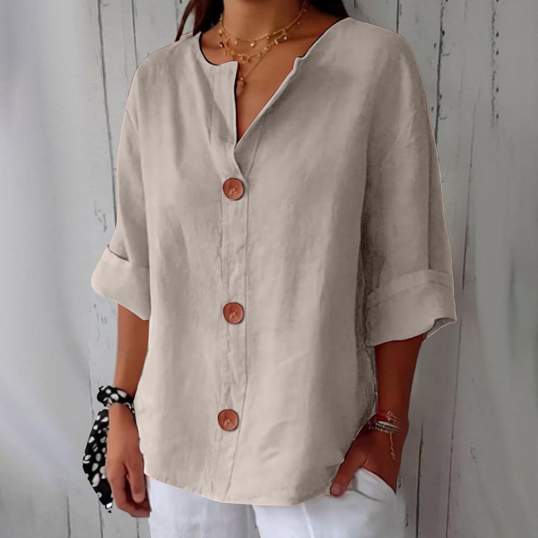Romina – Airy and Comfortable Cotton-Linen Shirt with Buttons