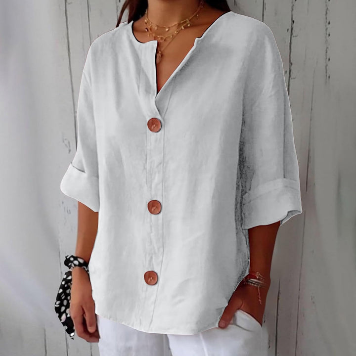Romina – Airy and Comfortable Cotton-Linen Shirt with Buttons