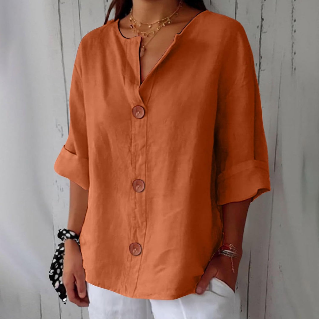 Romina – Airy and Comfortable Cotton-Linen Shirt with Buttons