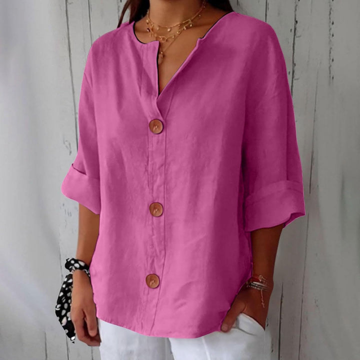Romina – Airy and Comfortable Cotton-Linen Shirt with Buttons