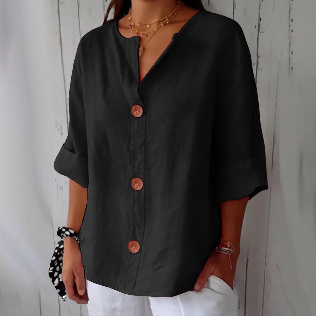 Romina – Airy and Comfortable Cotton-Linen Shirt with Buttons