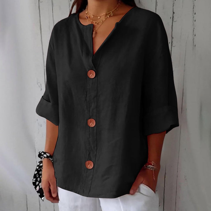 Romina – Airy and Comfortable Cotton-Linen Shirt with Buttons