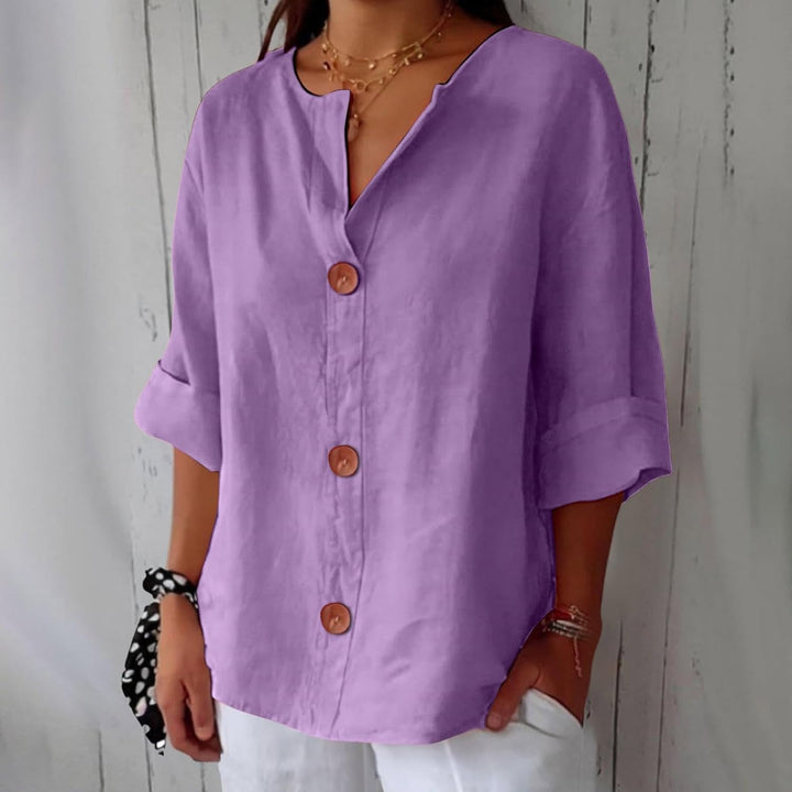 Romina – Airy and Comfortable Cotton-Linen Shirt with Buttons