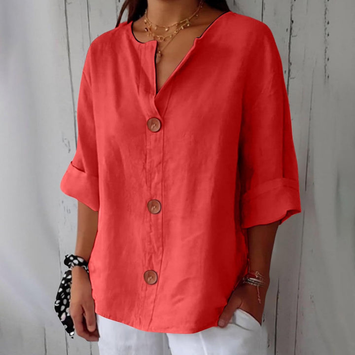 Romina – Airy and Comfortable Cotton-Linen Shirt with Buttons