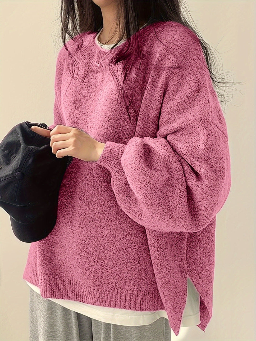 Enisa - Crew Neck Long Sleeve Sweater