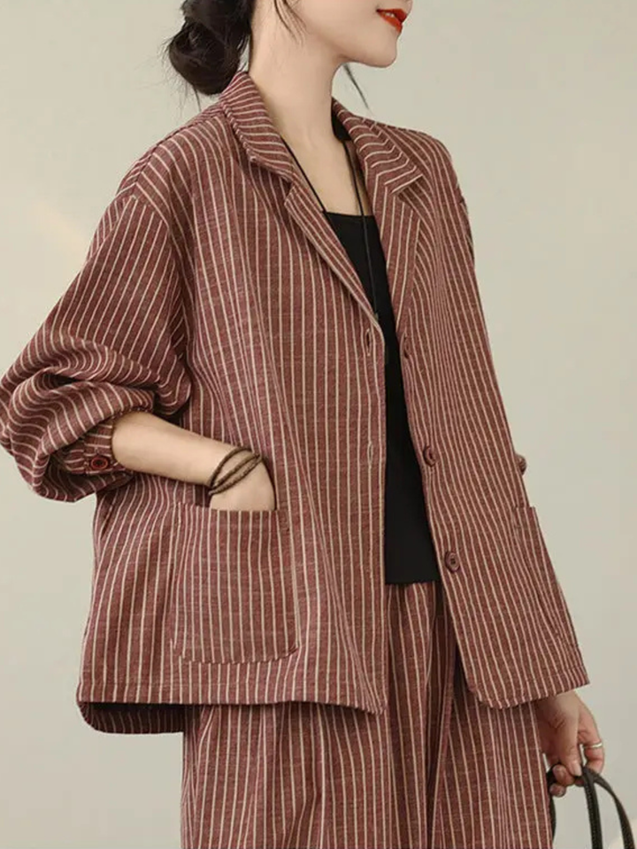 Jasmin - Chic Pinstripe Co-ord Set