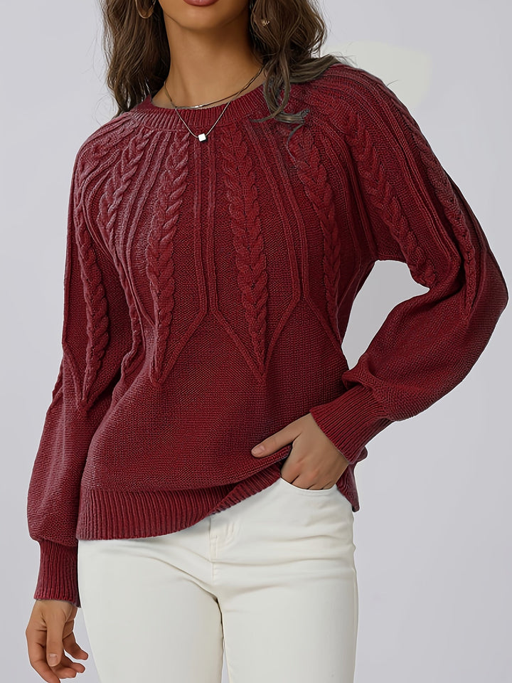 Harper – Cable Knit Crew Neck Sweater