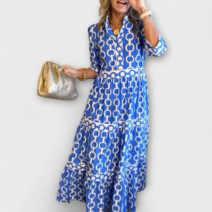 Juliette - Midi Dress with Chain Pattern