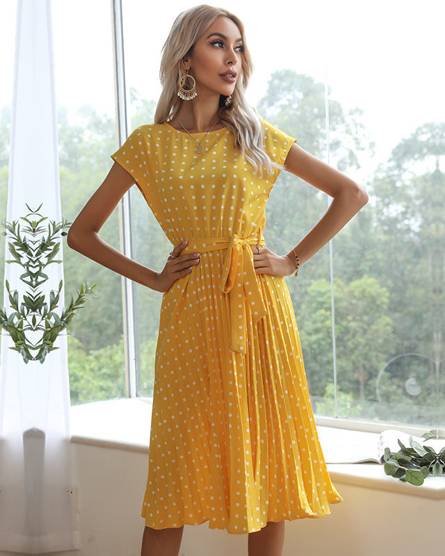 CIRELLE – Stylish Polka Dot Midi Dress