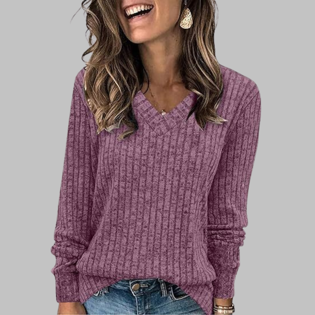 Maribel – Timeless V-Neck Long Sleeve Top