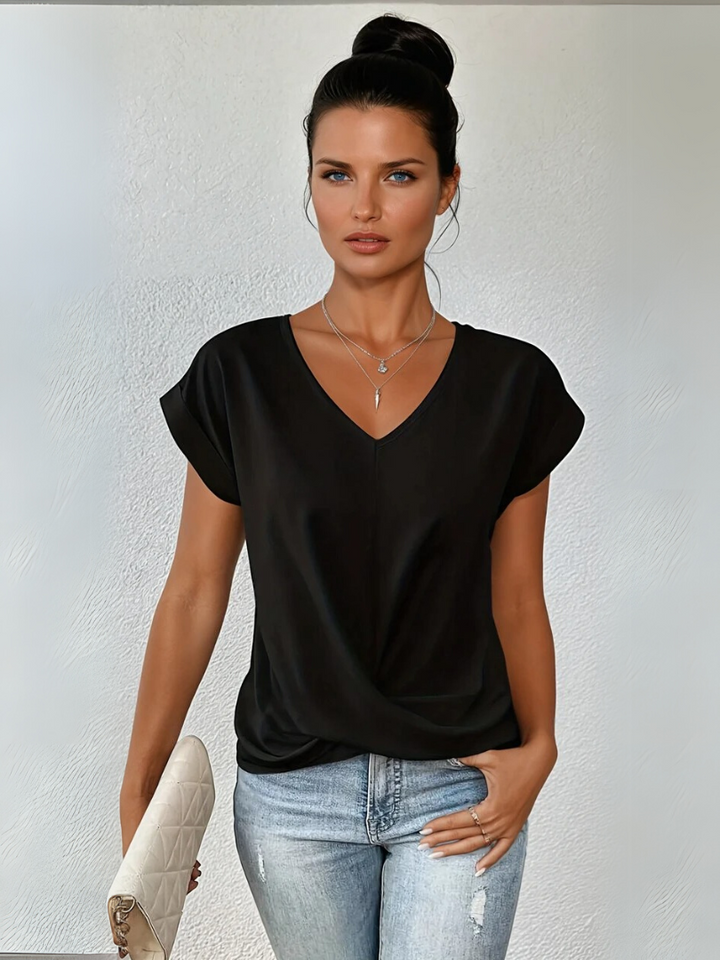 Zoe -  The Sweetheart Neckline Casual T-Shirt