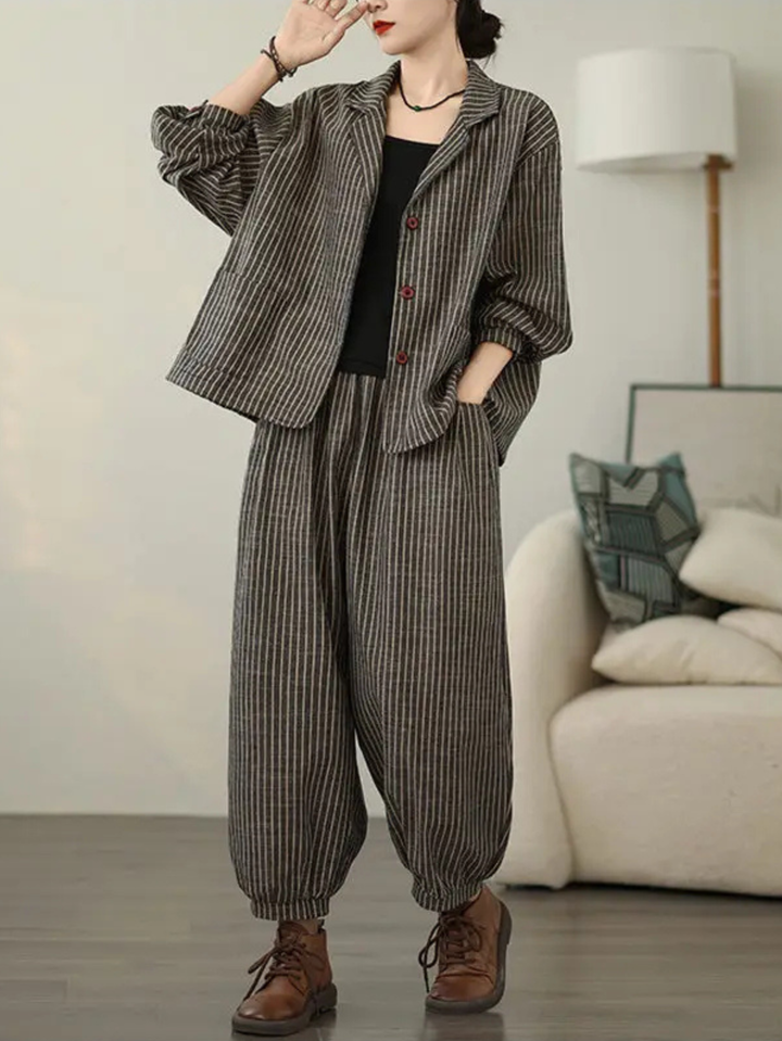 Jasmin - Chic Pinstripe Co-ord Set