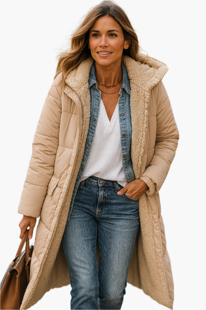 Paige - Cozy Long Hooded Quilted Coat
