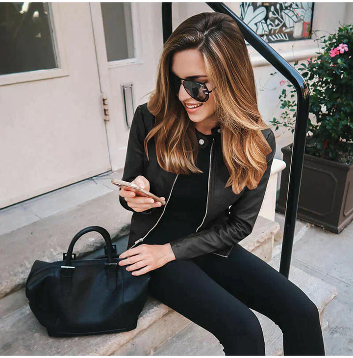 Sophia - Chic Leather Jacket