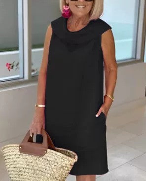 Greta – Draped Neck Shift Dress