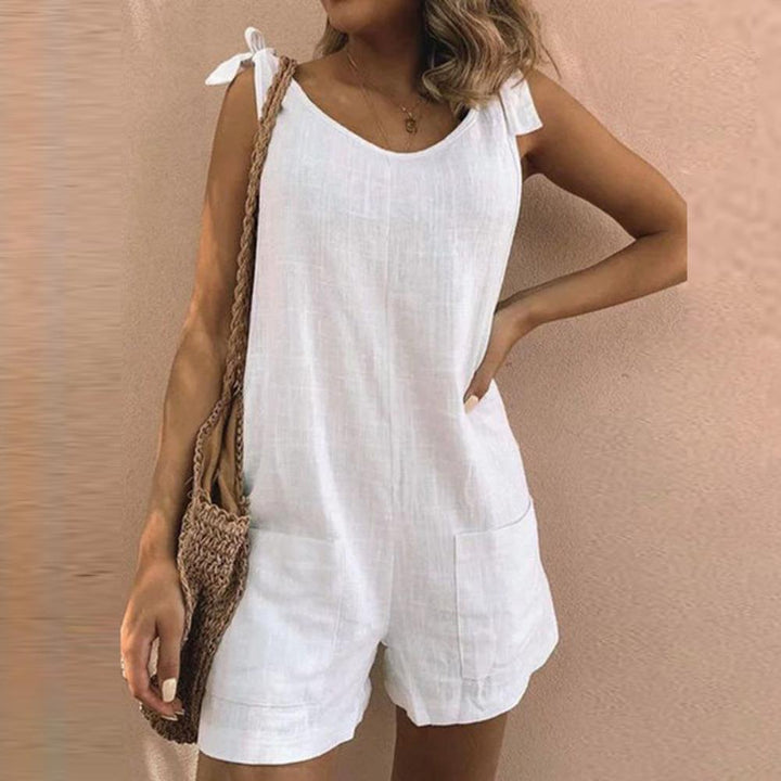Una – Cotton Playsuit with Tie Straps & Pockets