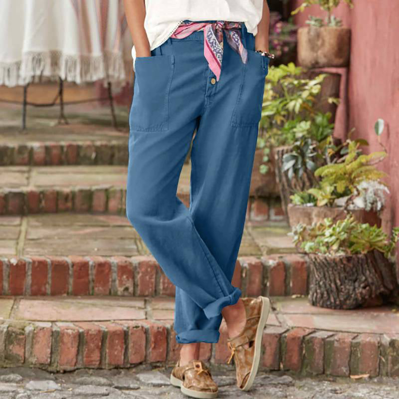Thea - Chic Cotton Trousers