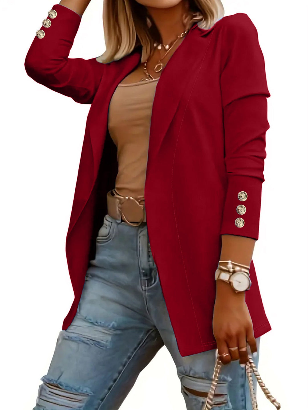 Edina – Casual Long Sleeve Open Front Blazer