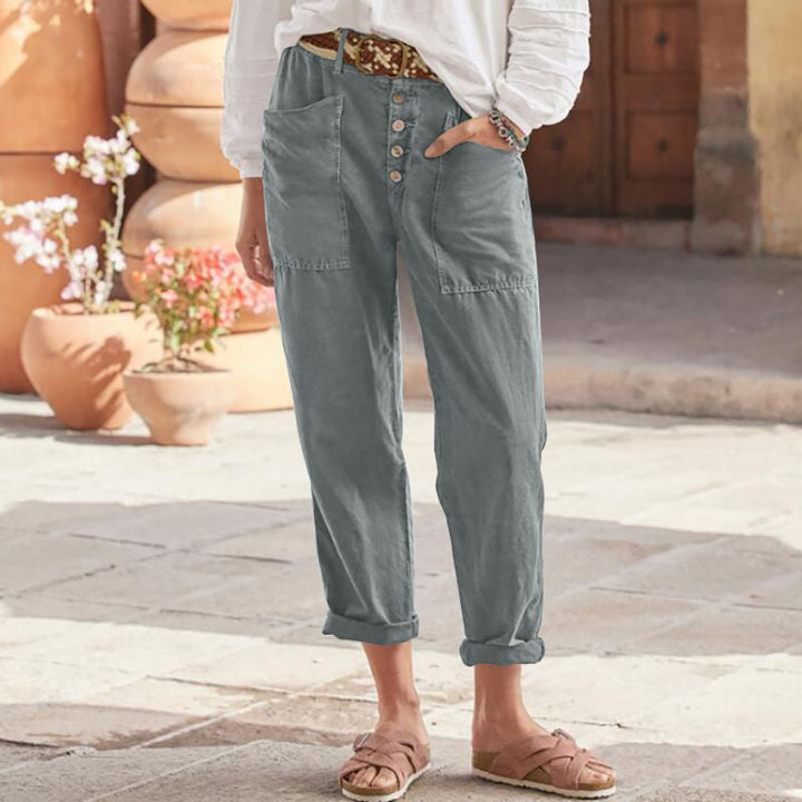 Thea - Chic Cotton Trousers