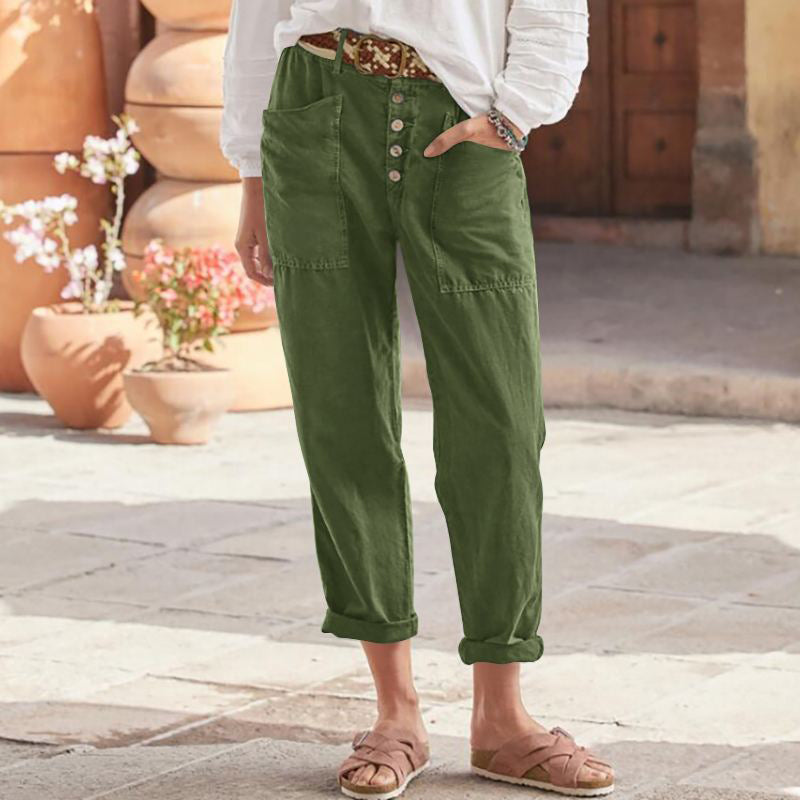 Thea - Chic Cotton Trousers