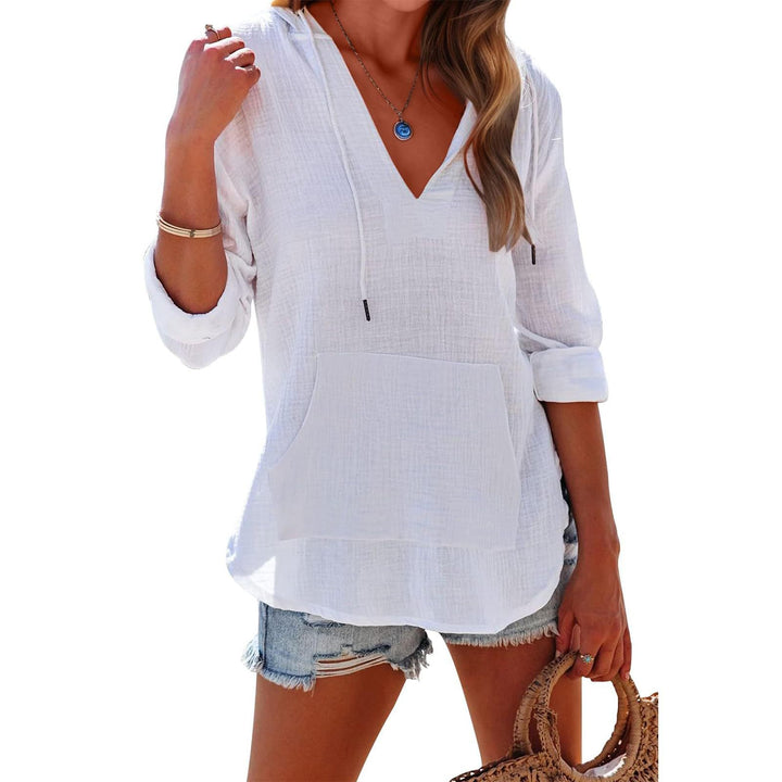 Amara - Cotton-Linen Blend Hooded Sweatshirt