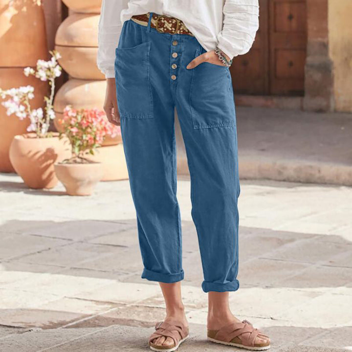 Thea - Chic Cotton Trousers