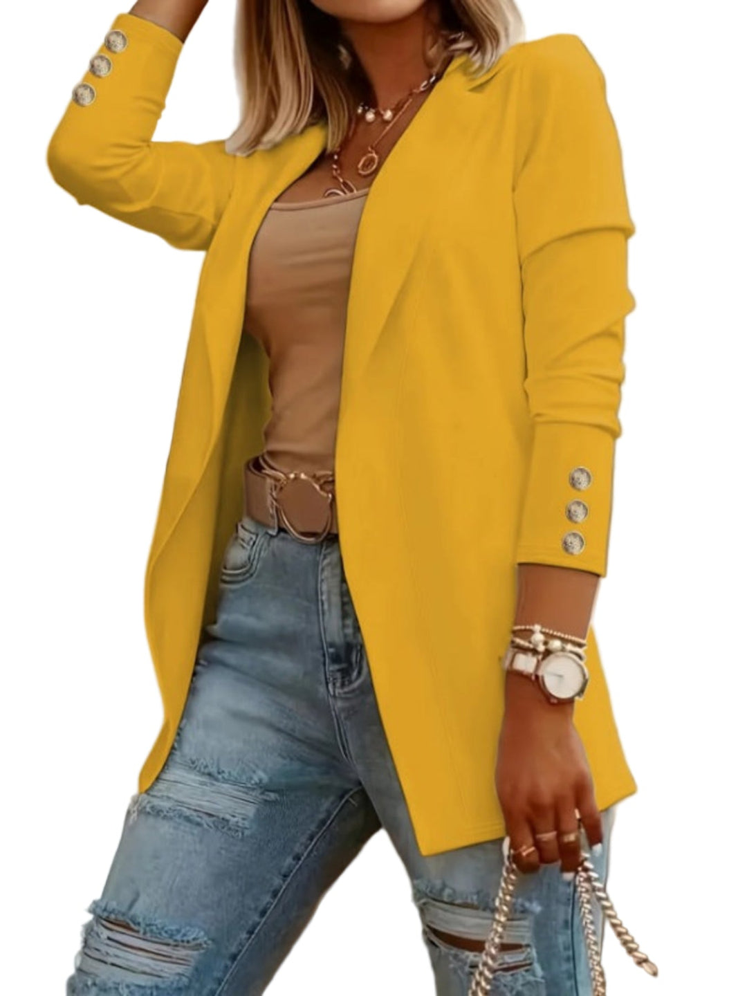 Edina – Casual Long Sleeve Open Front Blazer