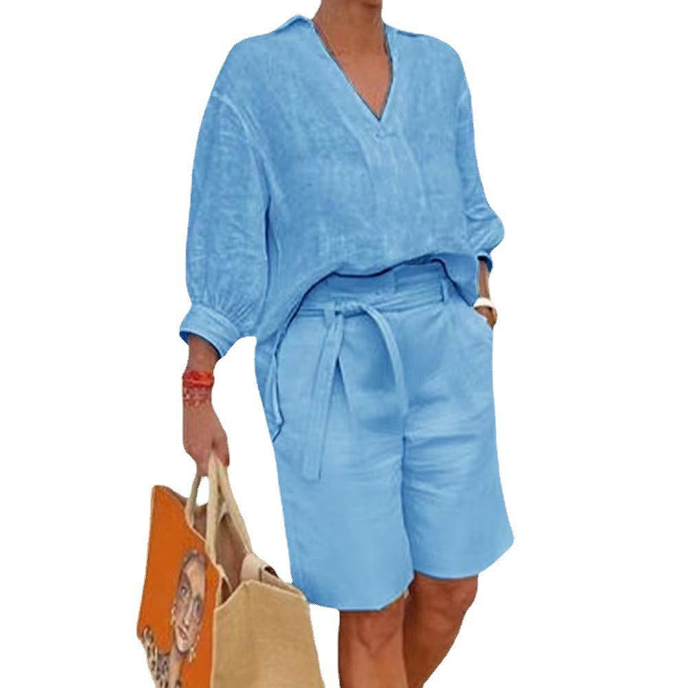 Edina –  Relaxed Two-Piece Set in Cotton-Linen