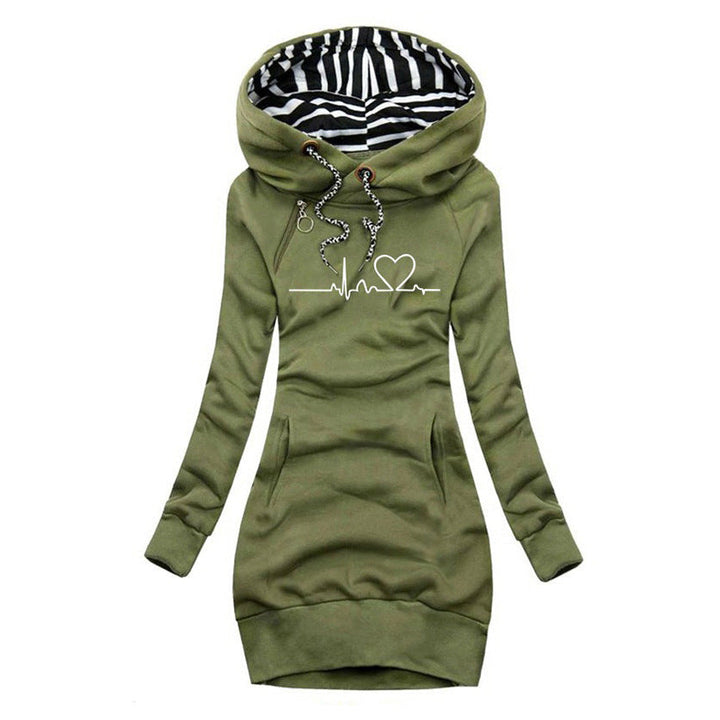 Cecile - Sweater Dress with Heartbeat Print