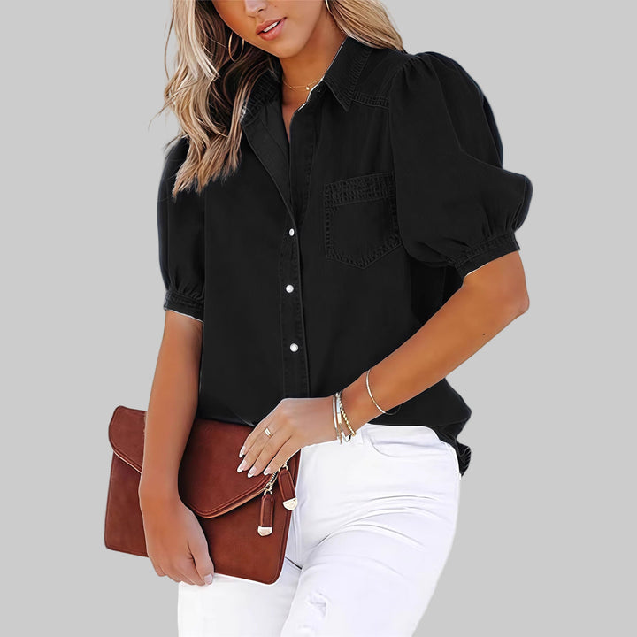 REGINA - Casual Bubble Sleeve  Top