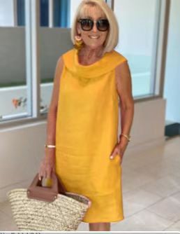 Greta – Draped Neck Shift Dress